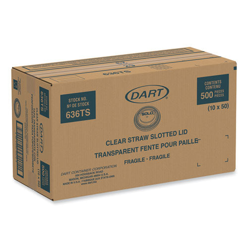 Image of Dart® Plastic Cold Cup Lids, Fits 32 oz Cold Cups, Plastic, Clear, 500/Carton
