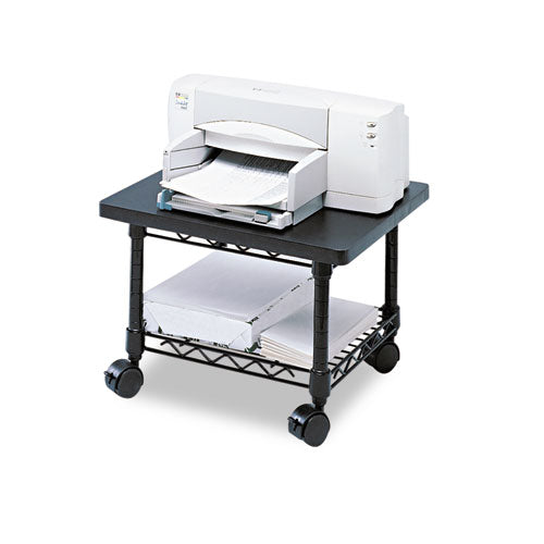 Image of Safco® Underdesk Printer/Fax Stand, Engineered Wood, 2 Shelves, 19" x 16" x 13.5", Black