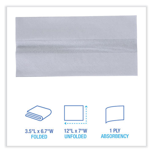 Image of Boardwalk® Tallfold Dispenser Napkin, 12" X 7", White, 500/pack, 20 Packs/carton