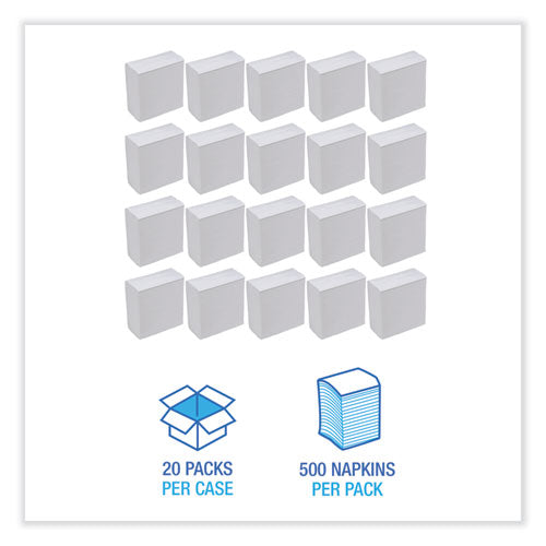 Image of Boardwalk® Tallfold Dispenser Napkin, 12" X 7", White, 500/pack, 20 Packs/carton