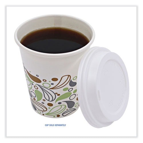 Image of Boardwalk® Deerfield Hot Cup Lids, Fits 10 oz to 20 oz Boardwalk Deerfield Hot Cups, Plastic, White, 50/Pack, 20 Packs/Carton