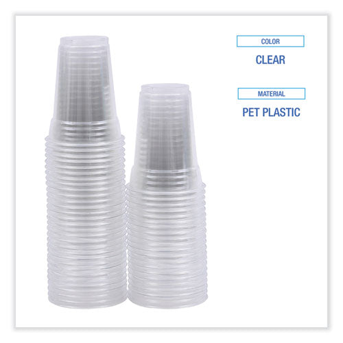 Image of Boardwalk® Clear Plastic Cold Cups, 9 oz, 50/Sleeve, 20 Sleeves/Carton