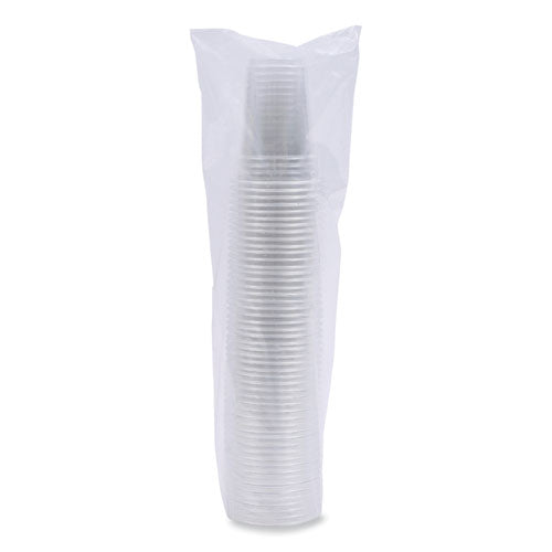 Image of Boardwalk® Clear Plastic Cold Cups, 9 oz, 50/Sleeve, 20 Sleeves/Carton