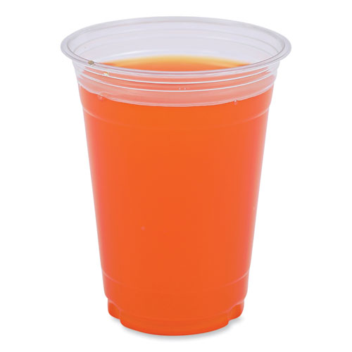 Image of Boardwalk® Clear Plastic Cold Cups, 16 oz, 50/Sleeve, 20 Sleeves/Carton