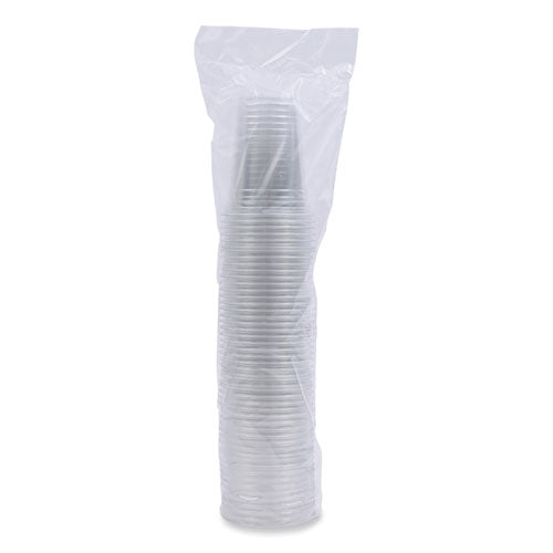 Image of Boardwalk® Clear Plastic Cold Cups, 16 oz, 50/Sleeve, 20 Sleeves/Carton