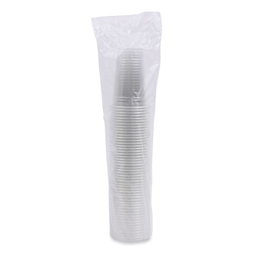 Image of Boardwalk® Clear Plastic Cold Cups, 20 oz, 50/Sleeve, 20 Sleeves/Carton