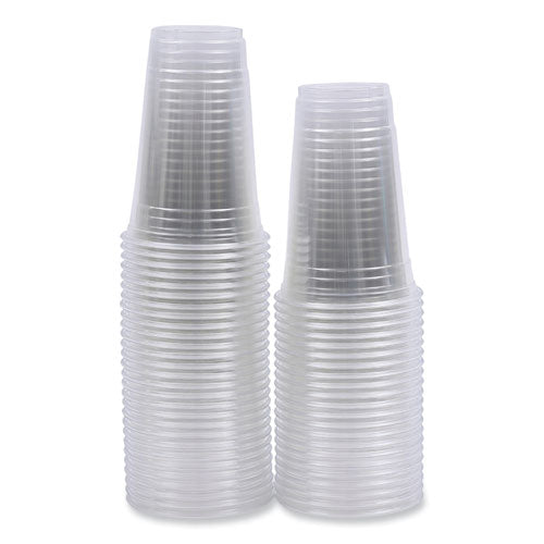 Image of Boardwalk® Clear Plastic Cold Cups, 20 oz, 50/Sleeve, 20 Sleeves/Carton
