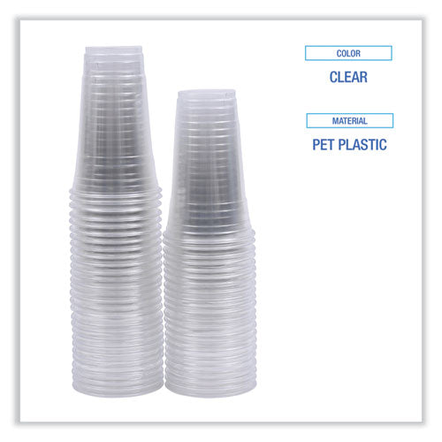 Image of Boardwalk® Clear Plastic Cold Cups, 24 oz, 50/Sleeve, 12 Sleeves/Carton