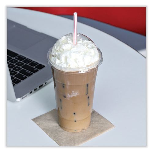 Image of Boardwalk® PET Cold Cup Dome Lids, Fits 14 oz to 24 oz Cold Cups, Plastic, Clear, 100/Sleeve, 10 Sleeves/Carton