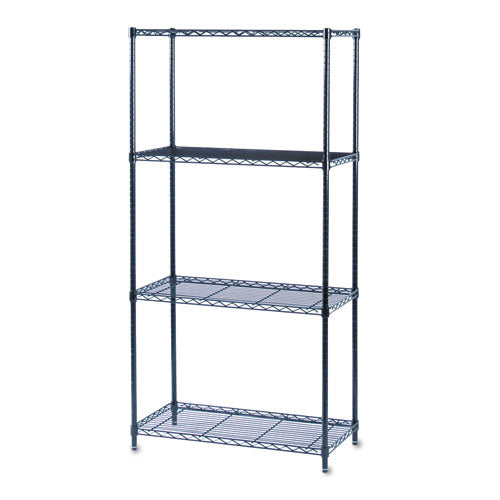 Image of Safco® Commercial Wire Shelving, Four-Shelf, 36w X 18d X 72h, Black