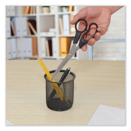 Image of Westcott® Value Line Stainless Steel Shears, 8" Long, 3.5" Cut Length, Offset Black Handle