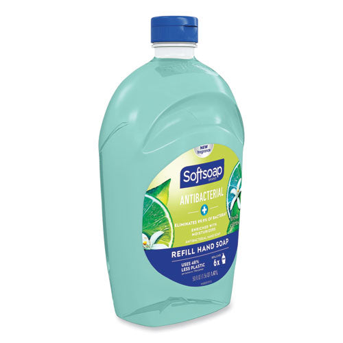 Image of Softsoap® Antibacterial Liquid Hand Soap Refill, Fresh Scent, 50 oz, Green, 6/Carton