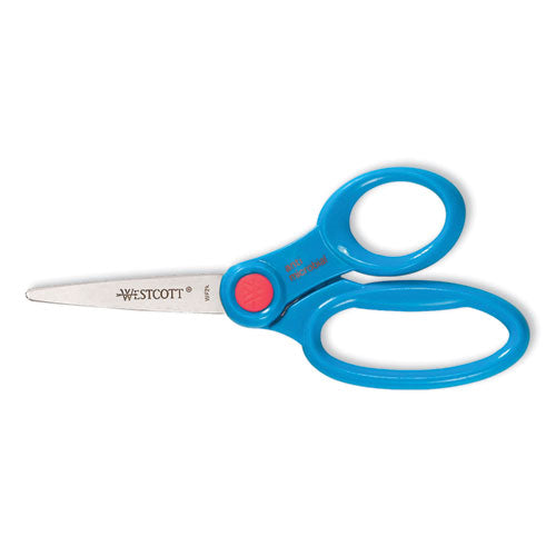 Image of Westcott® Kids' Scissors with Antimicrobial Protection, Pointed Tip, 5" Long, 2" Cut Length, Randomly Assorted Handle Color