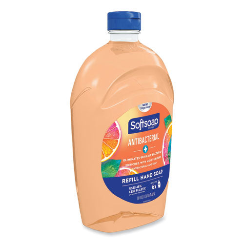 Image of Softsoap® Antibacterial Liquid Hand Soap Refill, Fresh Scent, 50 oz, Orange, 6/Carton
