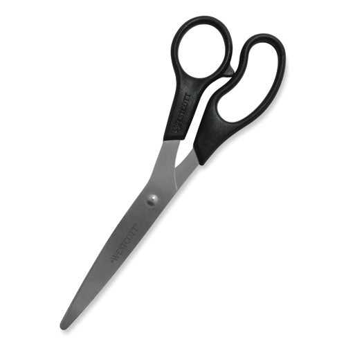 Image of Westcott® Value Line Stainless Steel Shears, 8" Long, 3.5" Cut Length, Offset Black Handle