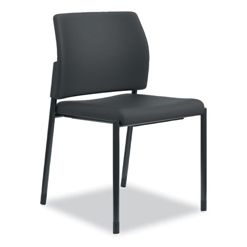 Image of HON® Accommodate Series Guest Chair, Fabric Upholstery, 23.5" x 22.25" x 31.5", Black Seat/Back, Textured Black Base, 2/Carton