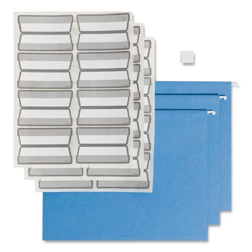 Image of Smead Colored Hanging File Folders with ProTab Kit, Letter Size, 1/3-Cut, Blue
