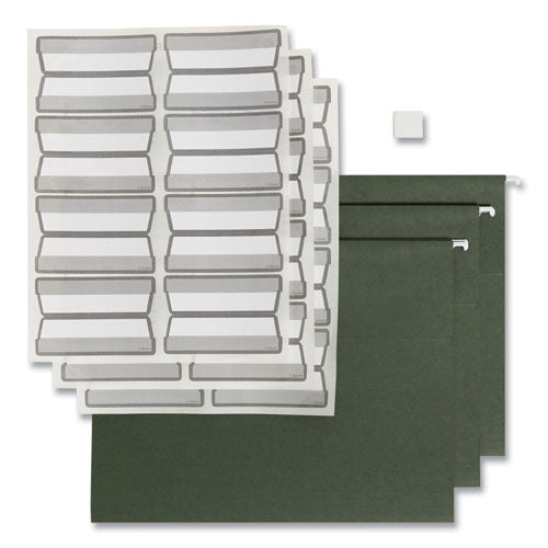 Image of Smead 100% Recycled Hanging File Folders with ProTab Kit, Letter Size, 1/3-Cut, Standard Green