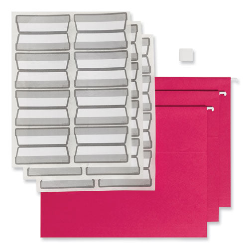 Image of Smead Colored Hanging File Folders with ProTab Kit, Letter Size, 1/3-Cut, Red