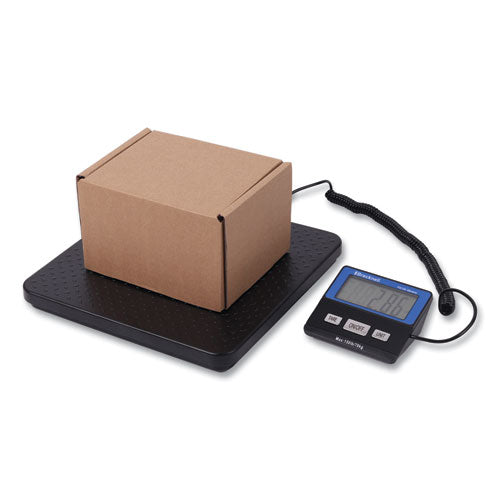 Image of Brecknell PS150 Slimline Portable Bench Scale, 150 lbs/70 kg Capacity, 11.8 x 11.8 x 1.34 Platform, Black