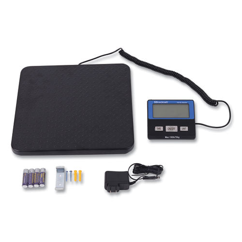 Image of Brecknell PS150 Slimline Portable Bench Scale, 150 lbs/70 kg Capacity, 11.8 x 11.8 x 1.34 Platform, Black