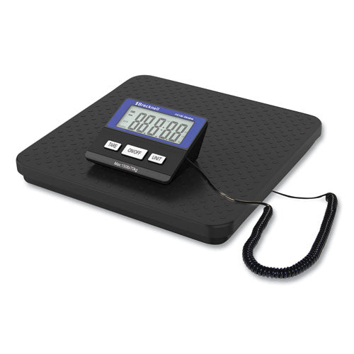 Image of Brecknell PS150 Slimline Portable Bench Scale, 150 lbs/70 kg Capacity, 11.8 x 11.8 x 1.34 Platform, Black