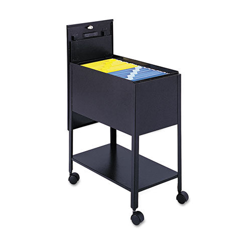 Image of Safco® Extra-Deep Locking Mobile Tub File, Letter Size, Metal, 1 Shelf, 1 Bin, 13.5" x 24.75" x 28.25", Black