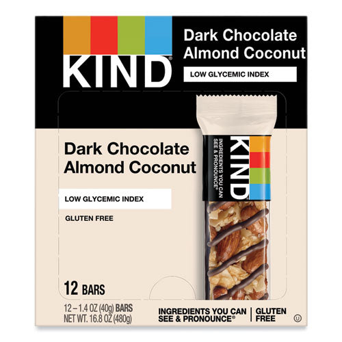 Image of KIND Fruit And Nut Bars, Dark Chocolate Almond And Coconut, 1.4 Oz Bar, 12/box