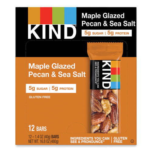 Image of KIND Nuts And Spices Bar, Maple Glazed Pecan And Sea Salt, 1.4 Oz Bar, 12/box