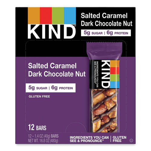 Image of KIND Nuts And Spices Bar, Salted Caramel And Dark Chocolate Nut, 1.4 Oz, 12/pack