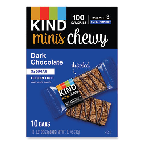 Image of KIND Minis Chewy, Dark Chocolate, 0.81 Oz,10/pack