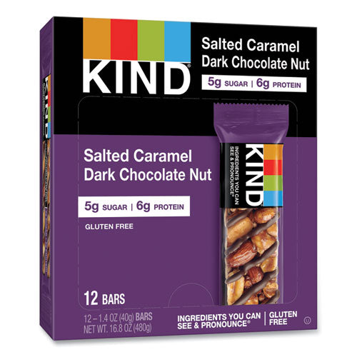 Image of KIND Nuts And Spices Bar, Salted Caramel And Dark Chocolate Nut, 1.4 Oz, 12/pack