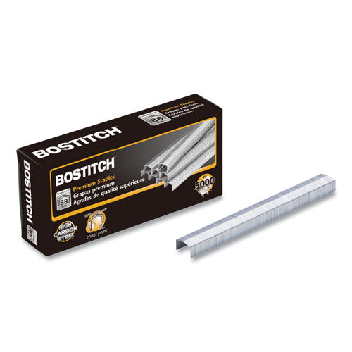 Image of Bostitch® B8 Powercrown Premium Staples, 0.25" Leg, 0.5" Crown, Steel, 5,000/box