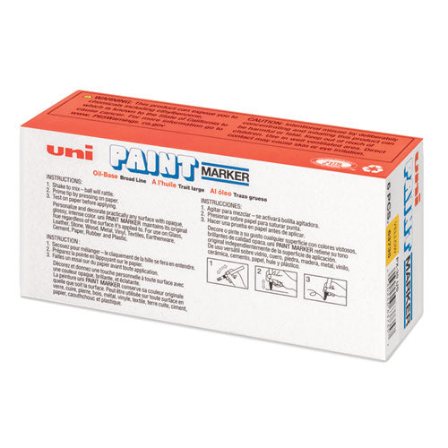 Image of uni®-Paint Permanent Marker, Broad Chisel Tip, Yellow