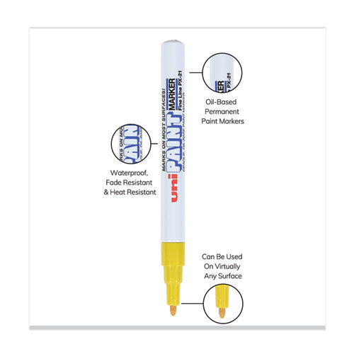 Image of uni®-Paint Permanent Marker, Fine Bullet Tip, Yellow