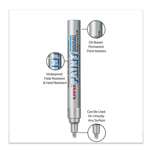 Image of uni®-Paint Permanent Marker, Medium Bullet Tip, Metallic Silver