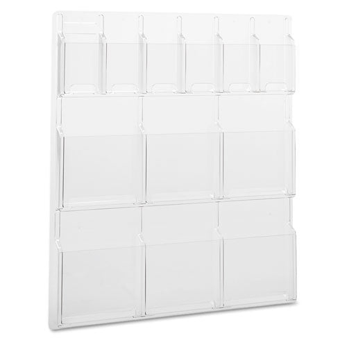 Image of Safco® Reveal Clear Literature Displays, 12 Compartments, 30w X 2d X 34.75h, Clear