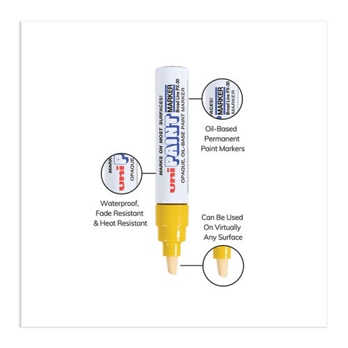 Image of uni®-Paint Permanent Marker, Broad Chisel Tip, Yellow