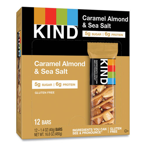 Image of KIND Nuts And Spices Bar, Caramel Almond And Sea Salt, 1.4 Oz Bar, 12/box