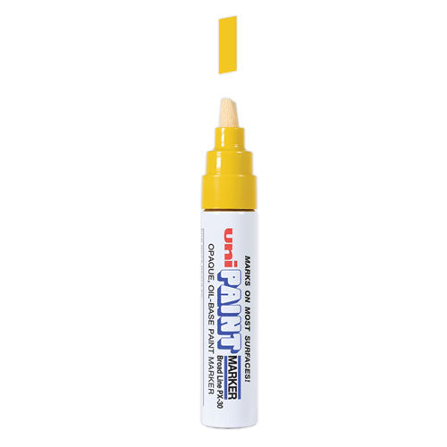 Image of uni®-Paint Permanent Marker, Broad Chisel Tip, Yellow