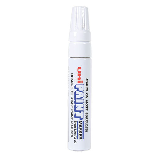 Image of uni®-Paint Permanent Marker, Broad Chisel Tip, White