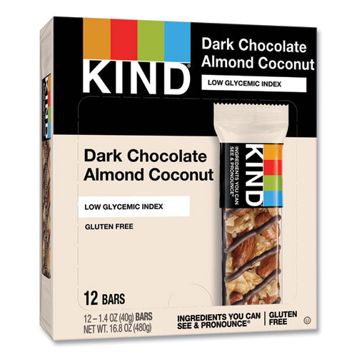 Image of KIND Fruit And Nut Bars, Dark Chocolate Almond And Coconut, 1.4 Oz Bar, 12/box