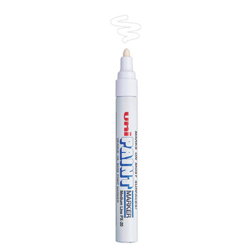 Image of uni®-Paint Permanent Marker, Medium Bullet Tip, White