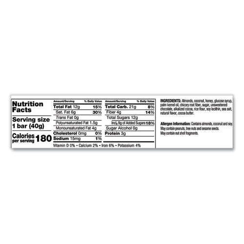 Image of KIND Fruit And Nut Bars, Dark Chocolate Almond And Coconut, 1.4 Oz Bar, 12/box