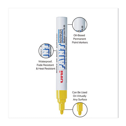 Image of uni®-Paint Permanent Marker, Medium Bullet Tip, Yellow