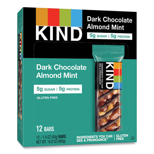 Image of KIND Nuts And Spices Bar, Dark Chocolate Almond Mint, 1.4 Oz Bar, 12/box