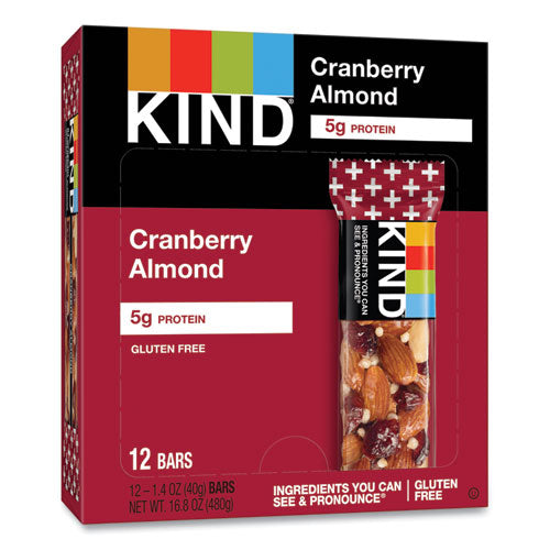 Image of KIND Plus Nutrition Boost Bar, Cranberry Almond And Antioxidants, 1.4 Oz, 12/box