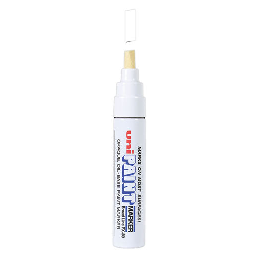 Image of uni®-Paint Permanent Marker, Broad Chisel Tip, White