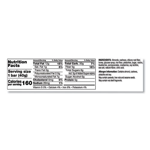 Image of KIND Plus Nutrition Boost Bar, Pom. Blueberry Pistachio/antioxidants, 1.4 Oz, 12/box