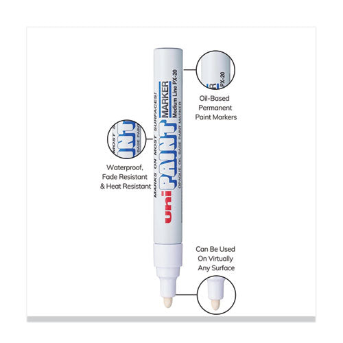 Image of uni®-Paint Permanent Marker, Medium Bullet Tip, White